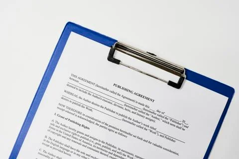 Publishing agreement sample Stock Photos