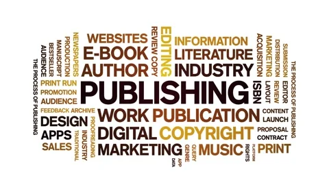 Publishing animated word cloud,animation tag kinetic typography seamless loop. Stock Footage 326429010
