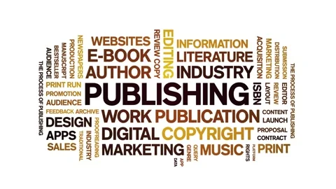 Publishing animated word cloud,animation tag kinetic typography seamless loop. Stock Footage 326429053