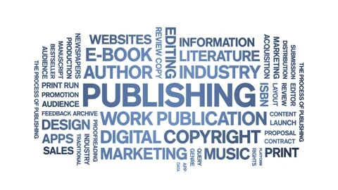 Publishing animated word cloud,animation tag kinetic typography seamless loop. Stock Footage 326429183