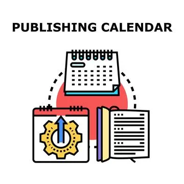 Publishing calendar illustrating content strategy planning Stock Illustration