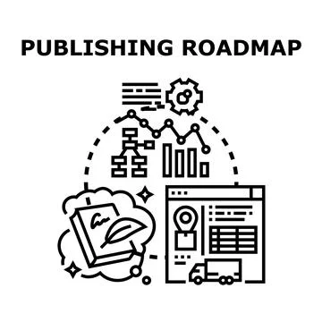 Publishing roadmap concept illustrating creative and distribution process イラスト素材