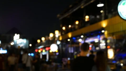 Pubs and bars in train night market, Bangkok Stock-Footage 103259050