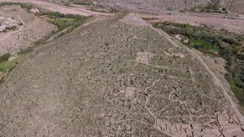 Pucara de Tilcara, High Angle Aerial View, Jujuy, Argentina Stock Footage 342278087