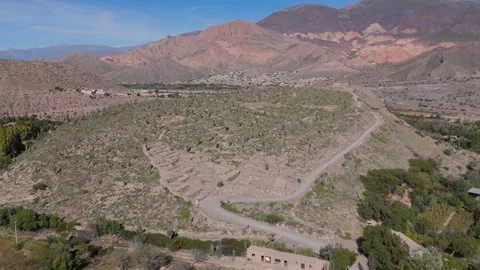 Pucara de Tilcara, Orbiting Aerial View, Jujuy, Argentina Stock Footage 342283260