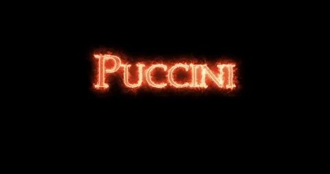 Puccini written with fire. Loop Vídeo Stock 129495191