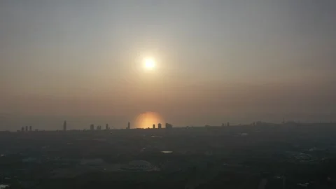 Puckett at Sunset with city in background Stock Footage 301022699