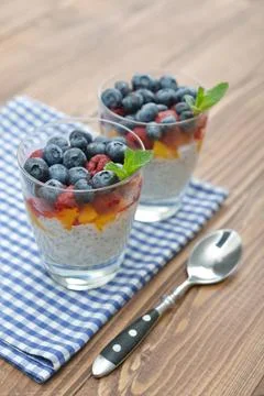 Pudding with chia seeds Foto stock