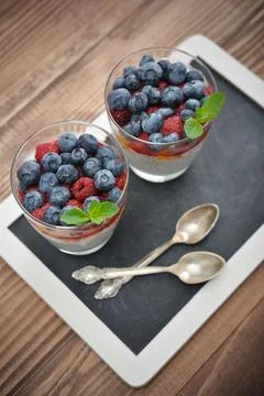 Pudding with chia seeds Foto stock