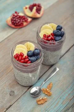 Pudding with chia seeds 写真素材