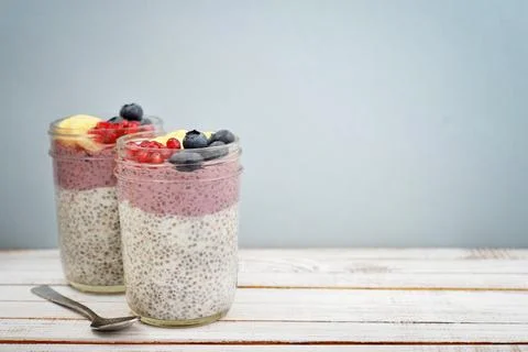 Pudding with chia seeds 写真素材