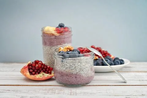 Pudding with chia seeds Foto stock