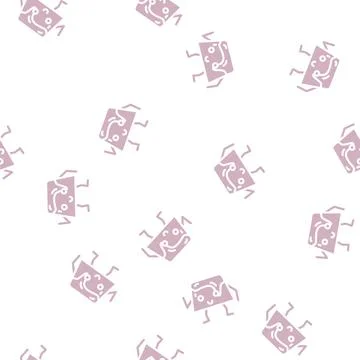 Pudding dessert character glyph vector seamless pattern Stock Illustration