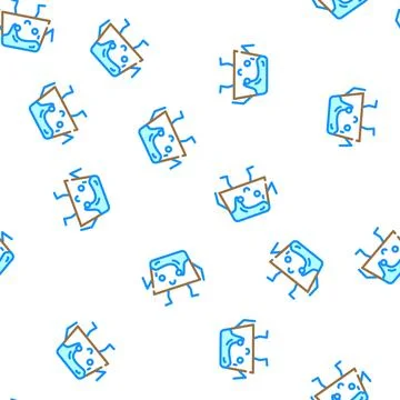 Pudding dessert character vector seamless pattern Stock Illustration