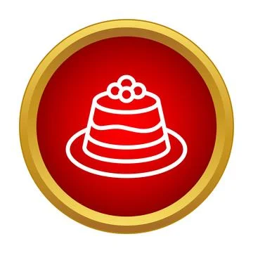 Pudding dessert icon in red circle on white background Stock Illustration