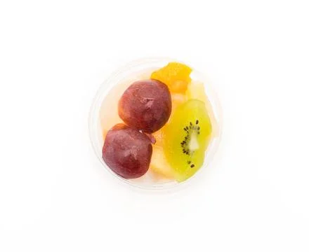 Pudding fruits on white Stock Photos