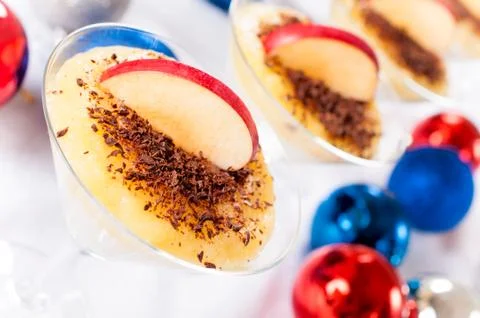 Pudding in glass Stock Photos
