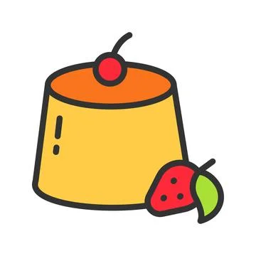 Pudding Icon Image. Stock Illustration