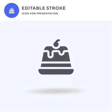 Pudding icon vector, filled flat sign, solid pictogram isolated on white, log Illustrazione stock