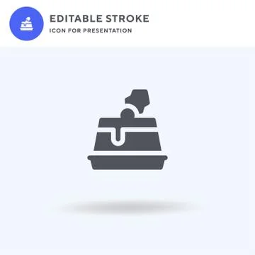 Pudding icon vector, filled flat sign, solid pictogram isolated on white, log Illustrazione stock