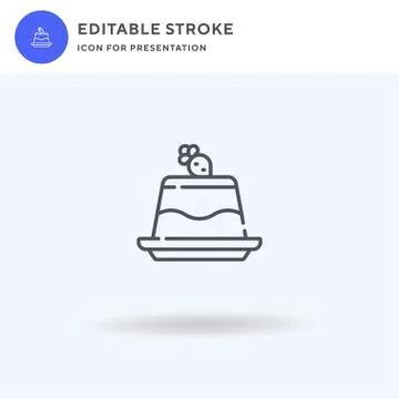 Pudding icon vector, filled flat sign, solid pictogram isolated on white, log Illustrazione stock