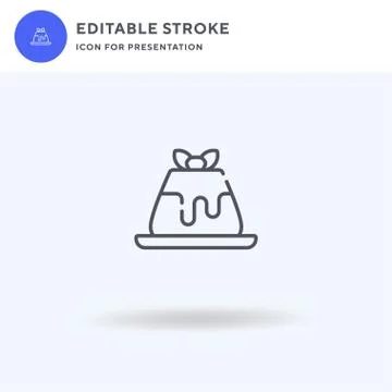 Pudding icon vector, filled flat sign, solid pictogram isolated on white, logo Illustrazione stock