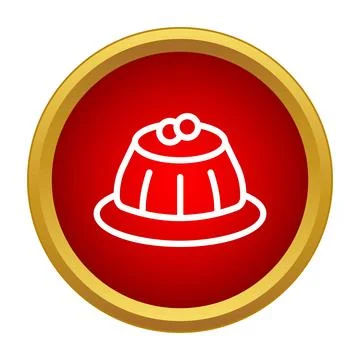 Pudding jelly dessert icon creating a food button Stock Illustration
