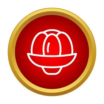 Pudding or jelly icon on red button Stock Illustration