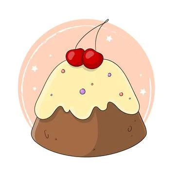 Pudding, pie, cake. Sweets. Dessert. Bakery products イラスト素材