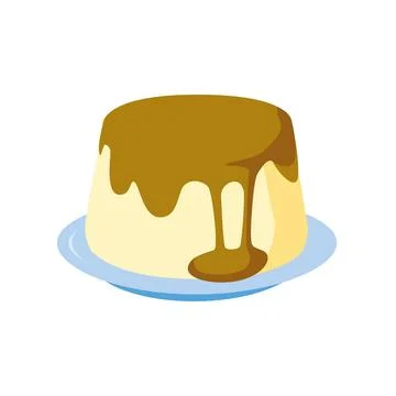 Pudding. symbol. pudding logo design. Pudding on plate. 库存插图