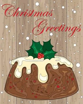 Pudding on wood Illustrazione stock