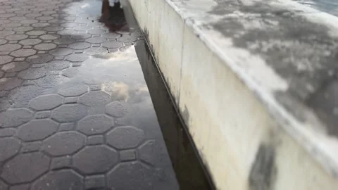 Puddle after the rain Stockbeeldmateriaal 337917115