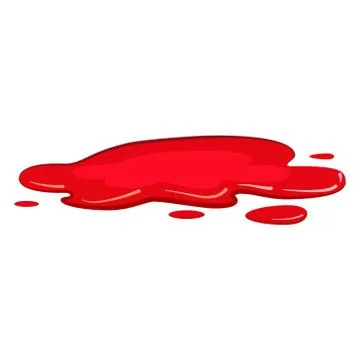 Puddle blood liquid, pool plash vector, cartoon style, isolated, illustration Stock Illustration