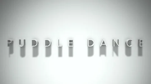 Puddle dance 3D title animation white text on a white background Stock Footage 299427884