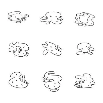 Puddle doodle line icon. Hand drawn outline. Concept isolated illustration Illustrazione stock