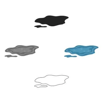 Puddle icon in cartoon style isolated on white background. Weather symbol stock Stock Illustration