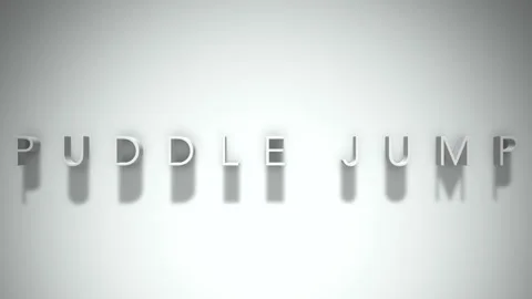 Puddle Jump 3D title animation with shadows on a white background Stock Footage 296001941