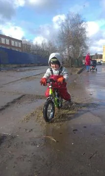 Puddle Jumping Fun Stock Photos