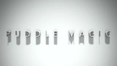 Puddle magic 3D title animation white text on a white background Stock Footage 299427888