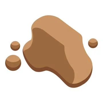 Puddle of mud creating stains on a white background Illustrazione stock