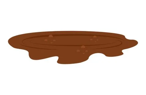 Puddle of mud isolated. Dirty plash on white background Illustrazione stock