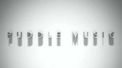 Puddle music 3D title animation white text on a white background Stock Footage 299427898