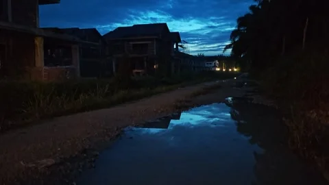 Puddle potholes Stock Footage 325631627