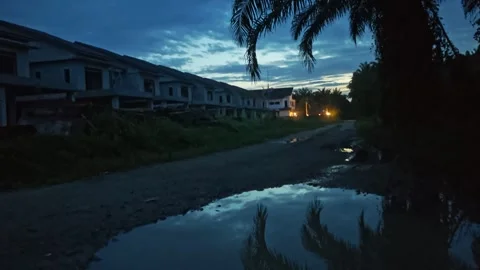 Puddle potholes Stock Footage 325631654