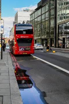 Puddle reflection in London Stock Photos