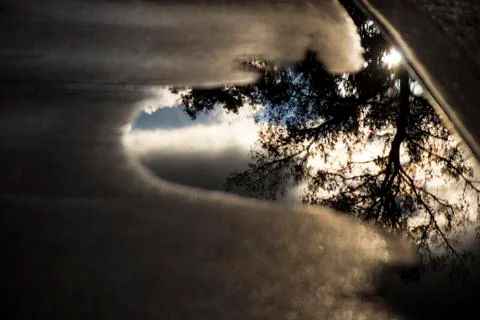 Puddle Reflection Stock Photos