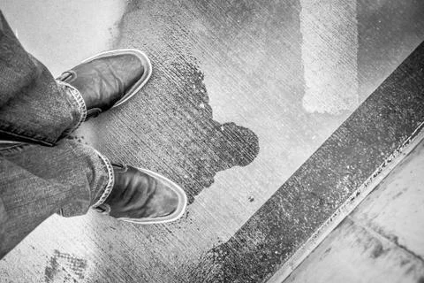 Puddle reflection Stock Photos