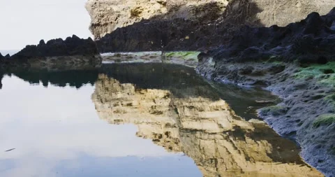 Puddle With Rocky Reflected 스톡 동영상 330271795