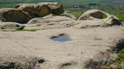 Puddle in the shape of a heart. Selective focus. Stock Footage 196226382