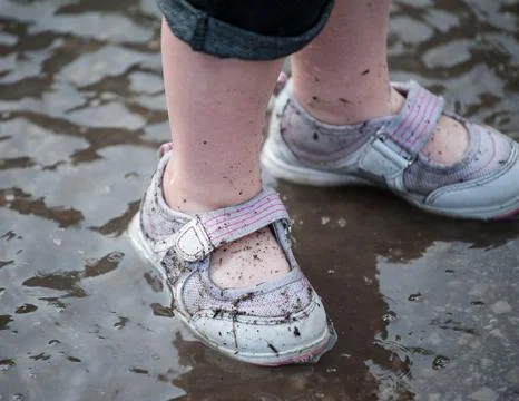 Puddle shoes Stock Photos
